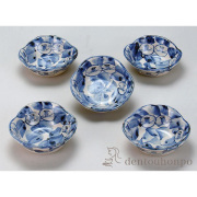 【送料無料】九谷焼 小鉢揃 丸紋椿 4号≪在庫確認後、通常即日で出荷≫ ( 和窯 和食器セット 小鉢 揃える 食器 和食 九谷焼 )