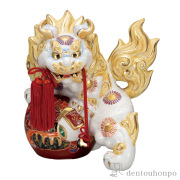 九谷焼 10号立獅子 盛 置物 風水 獅子  幸運 開運置物 商売繁盛 九谷焼 10号立獅子 盛 置物 風水 獅子 幸運 開運置物 商売繁盛