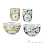 湯呑み茶碗セット Amazon.co.jp: 仁右衛門作 茶器セット 祥瑞一閑人 花鳥一閑人