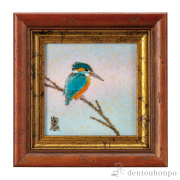 美術　九谷焼　額縁　陶板画　壁絵　壁掛 九谷焼 陶額 三色椿 陶板 壁掛け 陶板画 額縁 アートパネル 壁