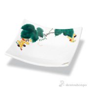 【送料無料】角皿 ぶどう≪在庫確認後、1~3営業日で出荷≫ ( 角皿 長皿 焼き魚 さんま おしゃれ 九谷焼 )