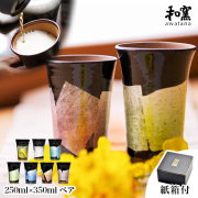 【送料無料】九谷焼 ビアカップ awatana 銀彩 紙箱付き 250ml／350ml ペア≪13時までのご注文即日発送(休業日を除く)≫ 【伝統保証】 ( 和窯 awatana あすつく 退職祝い 定年 ビールグラス 陶器 ビアグラス ビアカップ お祝い セット 九谷焼 )