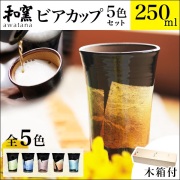 【送料無料】九谷焼 ビアカップ awatana 銀彩 専用木箱付き 250ml 5色セット≪13時までのご注文即日発送(休業日を除く)≫ 【伝統保証】 ( 和窯 awatana あすつく 木箱名入れ有料 タンブラー ビアグラス ビアカップ 陶器 ビール 九谷焼 )