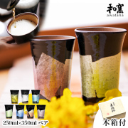 【送料無料】九谷焼 ビアカップ awatana 銀彩 専用木箱付き 250ml／350ml ペア≪13時までのご注文即日発送(休業日を除く)≫ 【伝統保証】 ( 和窯 awatana あすつく 木箱名入れ有料 退職祝い 定年 ビアカップ タンブラー ビールカップ ビール　ギフト 陶器 セット 九谷焼 )