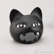 【送料無料】キャンドルスタンド ネコ 黒≪在庫確認後、7営業日程で出荷≫ ( 岩鋳 手作り 高級 和ろうそく 和室 洋室 南部鉄器 )