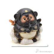 忍者狸ドロン 蚊取り線香置き 黒色≪2週間程で出荷予定≫ ( 木札名入れ有料 置物 幸運 風水 縁起物 人気 信楽焼 )