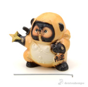 忍者狸手裏剣 蚊取り線香置き 黄色≪2週間程で出荷予定≫ ( 木札名入れ有料 置物 幸運 風水 縁起物 人気 信楽焼 )