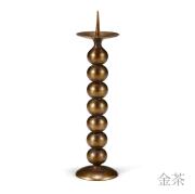 【送料無料】灯立 七つ玉 金茶 桐箱入り≪在庫確認後、21営業日程で出荷≫ ( 能作 木箱名入れ有料 母の日 プレゼント 初任給 手作り 高級 和ろうそく 和室 洋室 高岡銅器 )
