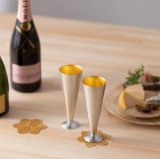 【送料無料】シャンパングラス・コースター 煌きギフトセット 3種類から選べる コースター S 2個セット≪在庫確認後、21営業日程で出荷≫ ( 木箱名入れ有料 酒器 日本酒 冷酒 プレゼント 人気 高岡銅器 )