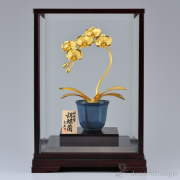 【送料無料】純金 胡蝶蘭 1本立 A 280g≪1ヶ月程で出荷予定≫ ( 光則（金工芸） 高級 コレクション 美術品 工芸品 伝統 東京銀器（金工芸） )