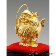 【送料無料】純金 恵比寿様 15g≪1ヶ月程で出荷予定≫ ( 光則（金工芸） 木札名入れ有料 恵比寿 大黒 宝船 置物 幸運 東京銀器（金工芸） )
