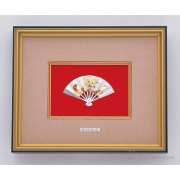 【送料無料】銀製 扇子額 宝船 ３寸≪在庫確認後、10~14営業日程で出荷≫ ( 退職祝い 定年 額縁 飾り フレーム 人気 おすすめ 東京銀器（銀工芸） )