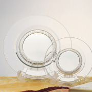【送料無料】純銀製 アートプレート A 315mm 文字・絵柄彫刻可（別途 彫刻代注文要）≪在庫確認後、10~14営業日程で出荷≫ ( 名入れ有料 置物 飾皿 スタンド 絵皿 贈り物 東京銀器（銀工芸） )