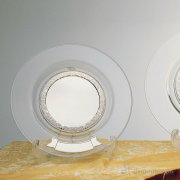【送料無料】純銀製 アートプレート B 280mm 文字・絵柄彫刻可（別途 彫刻代注文要）≪在庫確認後、10~14営業日程で出荷≫ ( 名入れ有料 置物 飾皿 スタンド 絵皿 贈り物 東京銀器（銀工芸） )