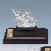 【送料無料】銀製 盆栽 梅 8号・160g≪約半年で出荷予定≫ ( 光則（銀工芸） 木札名入れ有料 高級 コレクション 美術品 工芸品 伝統 東京銀器（銀工芸） )