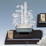 【送料無料】銀製 盆栽 竹 10号・220g≪約半年で出荷予定≫ ( 光則（銀工芸） 木札名入れ有料 高級 コレクション 美術品 工芸品 伝統 東京銀器（銀工芸） )