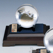 【送料無料】純銀 飾り大盃 日の出鶴 A 5.0号・210g≪在庫確認後、10~14営業日程で出荷≫ ( 光則（銀工芸） 木札名入れ有料 高級 コレクション 美術品 工芸品 伝統 東京銀器（銀工芸） )