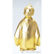 【送料無料】銅製 無我童子 洋金箔 大≪在庫確認後、1~3営業日で出荷≫ ( 木札名入れ有料 置物 玄関 受付 幸運 風水 高岡銅器 )