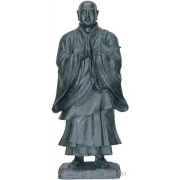 【送料無料】銅製 日蓮聖人 64号≪在庫確認後、1~3営業日で出荷≫ ( 木札名入れ有料 銅像 屋外 美術品 工芸品 伝統 高岡銅器 )
