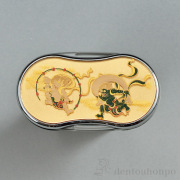 漆芸LEDルーペ 風神雷神 金≪在庫確認後、1~3営業日で出荷≫ ( 名入れ有料 ライト付き LED 読書 携帯 人気 山中漆器 )