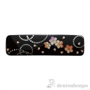 漆芸バレッタ長角 かりん 黒 小≪在庫確認後、1~3営業日で出荷≫ ( 髪留め 留袖 和装 おしゃれ 日本製 山中漆器 )