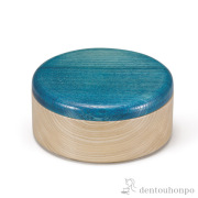 【送料無料】蓋物 Colorful BOX ブルー　 本体ナチュラルシャイン≪在庫確認後、1~3営業日で出荷≫ ( スプーン はちみつ 和食 中華 食器 山中漆器 )