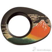 漆芸ルーペ 赤富士（B）≪在庫確認後、1~3営業日で出荷≫ ( 名入れ有料 ライト付き LED 読書 携帯 人気 山中漆器 )