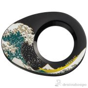 漆芸ルーペ 波（B）≪在庫確認後、1~3営業日で出荷≫ ( 名入れ有料 退職祝い 定年 ライト付き LED 読書 携帯 人気 山中漆器 )