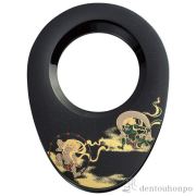 漆芸ルーペ 風神雷神（B）≪在庫確認後、1~3営業日で出荷≫ ( 名入れ有料 ライト付き LED 読書 携帯 人気 山中漆器 )