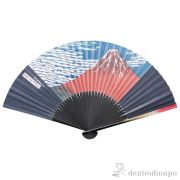 【送料無料】漆芸扇子 赤富士≪在庫確認後、1~3営業日で出荷≫ ( おしゃれ ブランド せんす 和柄 うちわ 山中漆器 )