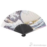【送料無料】漆芸扇子 波≪在庫確認後、1~3営業日で出荷≫ ( おしゃれ ブランド せんす 和柄 うちわ 山中漆器 )