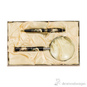 ルーペ&ボールペン 風神雷神 2種セット≪在庫確認後、1~3営業日で出荷≫ ( 名入れ有料 マウスパッド USBカード ボールペン お土産 おすすめ 山中漆器 )