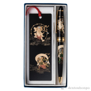 漆芸ボールペン＆しおり 風神雷神≪在庫確認後、1~3営業日で出荷≫ ( マウスパッド USBカード ボールペン お土産 おすすめ 山中漆器 )