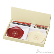 花皿・箸 梅 ペア≪在庫確認後、1~3営業日で出荷≫ ( おしゃれ 食器 カトラリー シンプル おすすめ 山中漆器 )