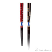 木製　夫婦箸  シャイン ≪在庫確認後、1~3営業日で出荷≫ ( お箸 セット プレゼント 高級箸 塗り箸 山中漆器 )