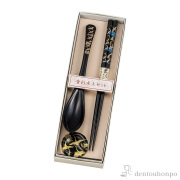和み膳スプーンセット 吉祥鶴 黒≪在庫確認後、1~3営業日で出荷≫ ( 山中漆器 おしゃれ 食器 カトラリー シンプル おすすめ 山中漆器 )
