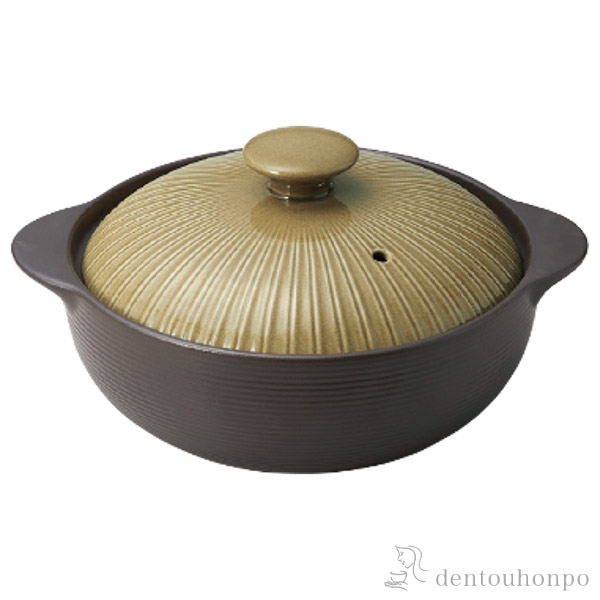 【送料無料】ＩＨ土鍋 サーマテック オリーブ 9号(3~4人用)≪在庫確認後、7営業日程で出荷≫ ( IH対応 直火対応 ごはん おかゆ おすすめ   )