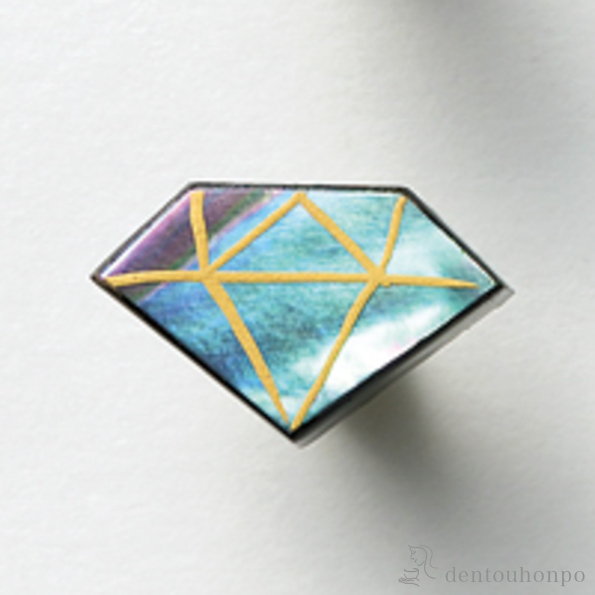 【送料無料】うるしピンズ 螺鈿ジュエル 青≪在庫確認後、7営業日程で出荷≫ ( 退職祝い 定年 おしゃれ かわいい ピン アクセサリー ギフト 越前漆器 )