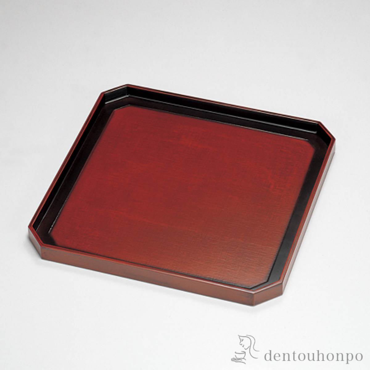 【送料無料】隅切膳 あかね布張≪在庫確認後、7営業日程で出荷≫ ( ランチョンマット コーディネート 和食 洋食 おすすめ 越前漆器 )