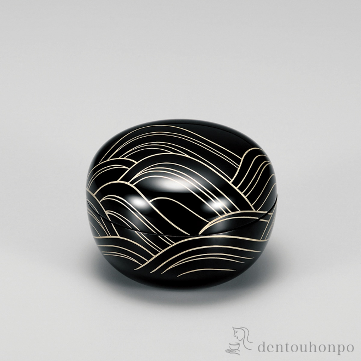 【送料無料】玉匣（たまくしげ） 小物入れ 光琳波 黒≪在庫確認後、7営業日程で出荷≫ ( 手作り サイドテーブル チェスト リビング 人気 越前漆器 )