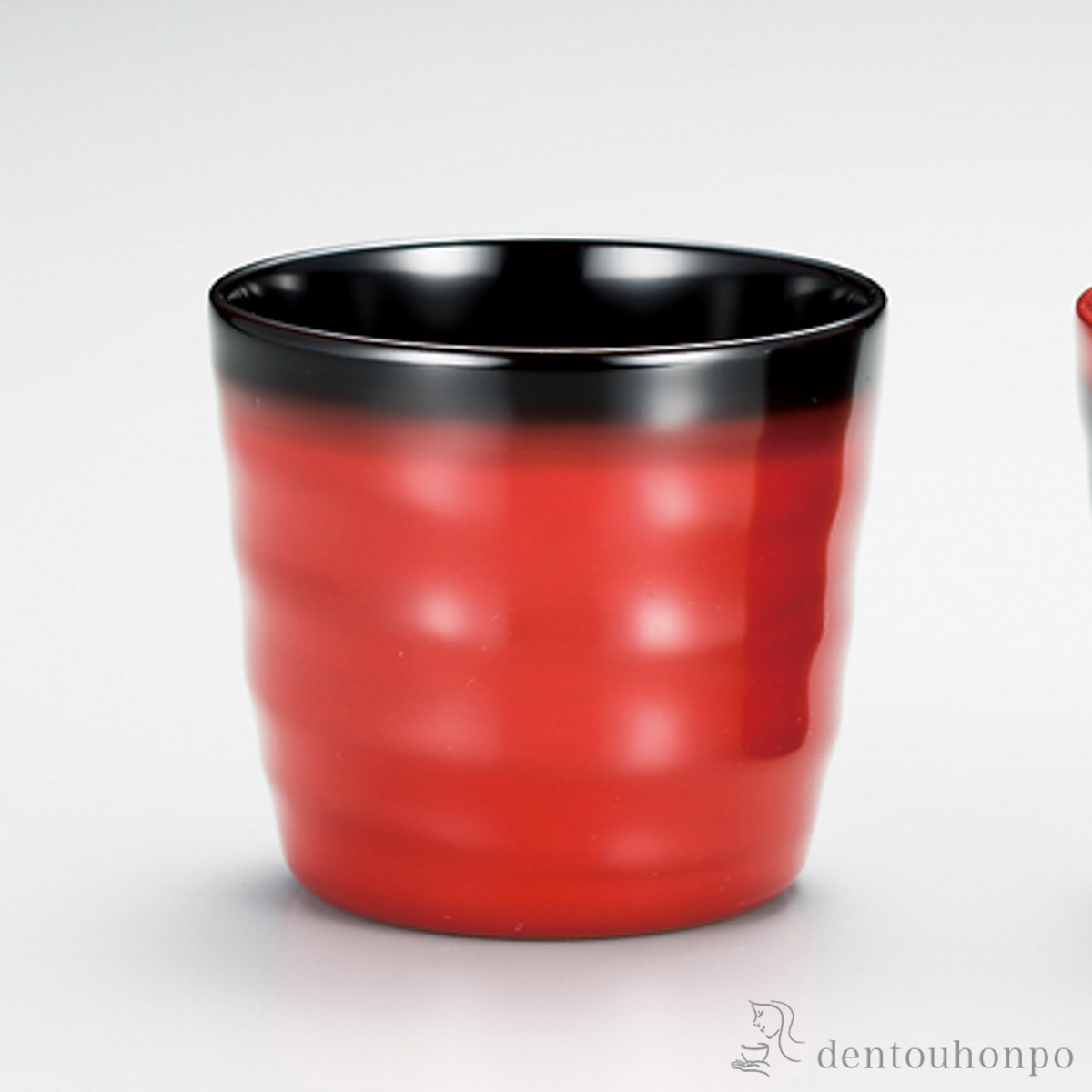 焼酎カップ 刷毛かすみ 朱内黒≪在庫確認後、7営業日程で出荷≫ ( 焼酎グラス ビアカップ ビールグラス フリーカップ グラス 越前漆器 )