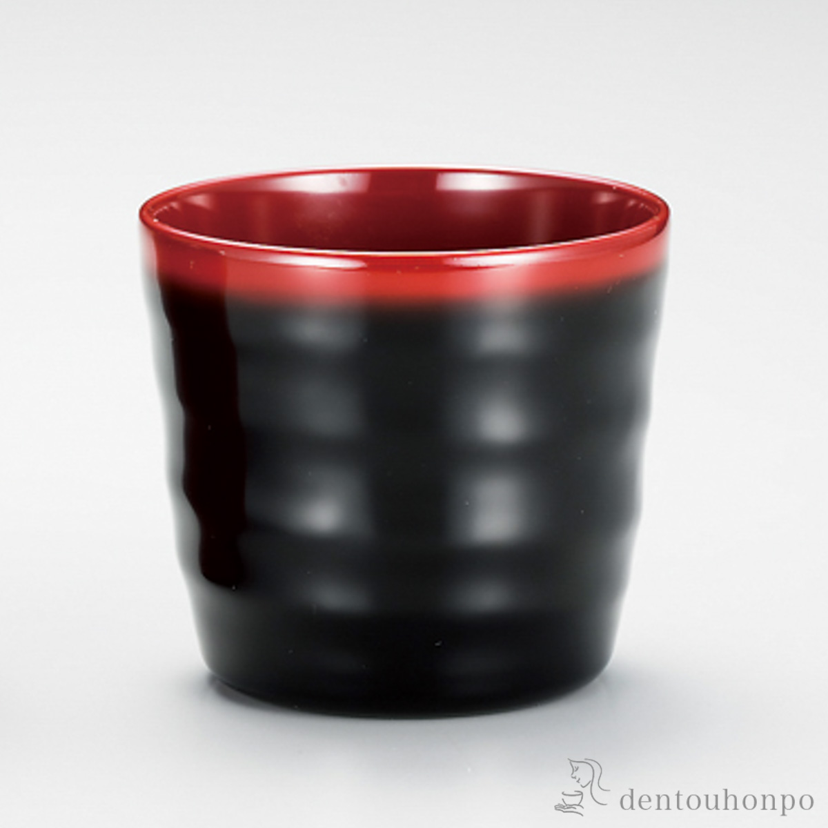 焼酎カップ 刷毛かすみ 黒内朱≪在庫確認後、7営業日程で出荷≫ ( 焼酎グラス ビアカップ ビールグラス フリーカップ グラス 越前漆器 )