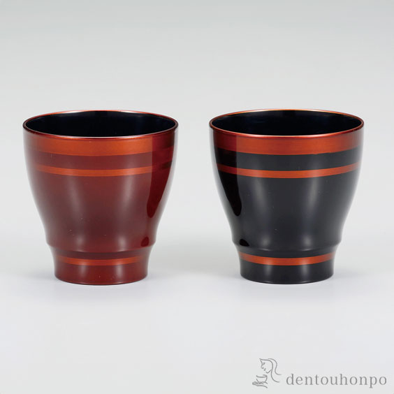 フリーカップ ペア コマ筋 白檀≪在庫確認後、7営業日程で出荷≫ ( 焼酎グラス ビアカップ ビールグラス フリーカップ グラス 越前漆器 )