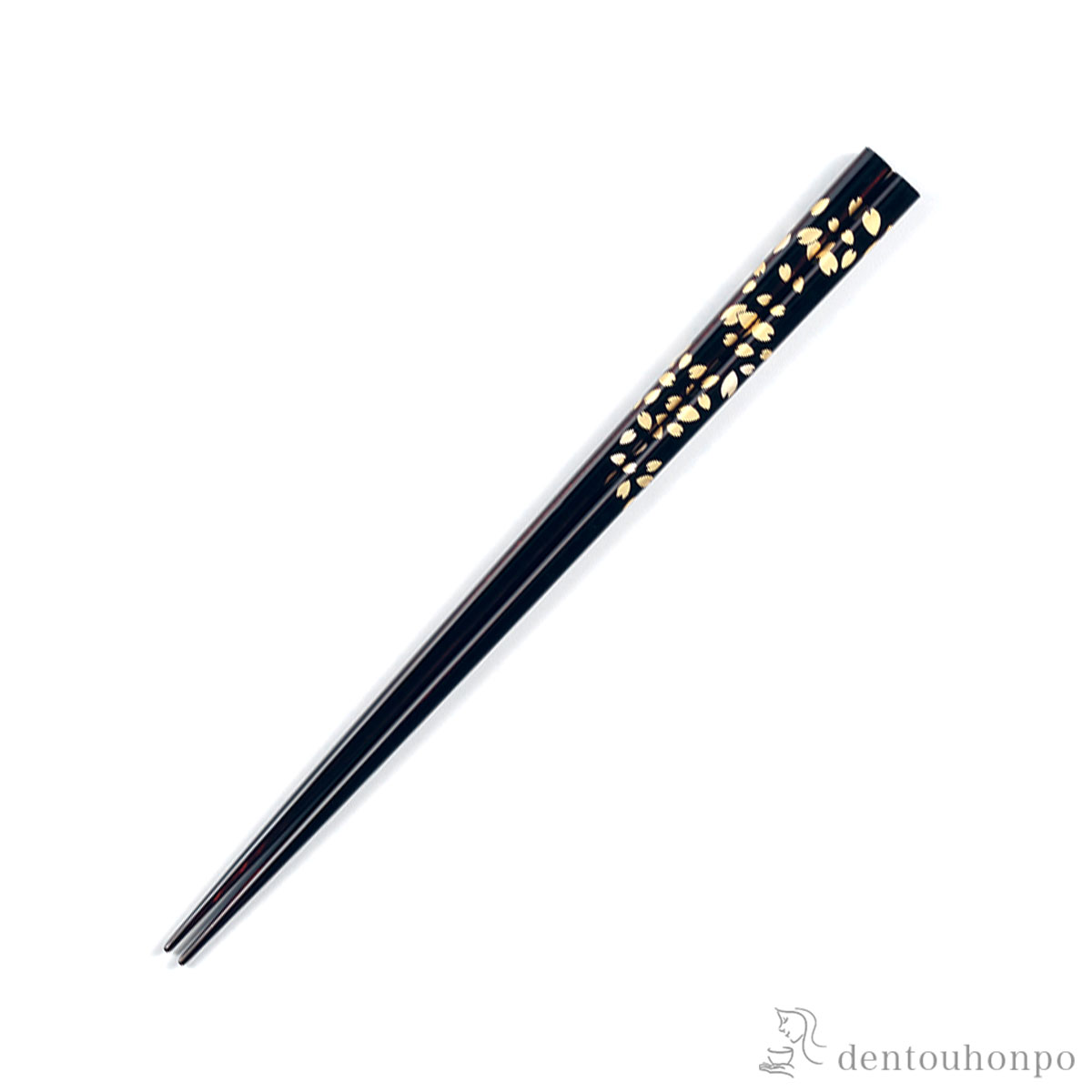 箸 さくら蒔絵 溜 23.5cm≪在庫確認後、7営業日程で出荷≫ ( お箸 プレゼント はし 高級箸 塗り箸 越前漆器 )