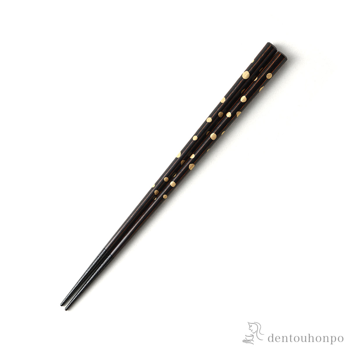 箸 八角 水玉 木地呂 23cm≪在庫確認後、7営業日程で出荷≫ ( お箸 プレゼント はし 高級箸 塗り箸 越前漆器 )