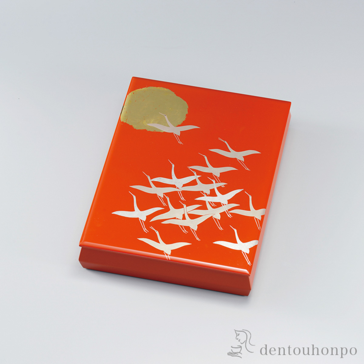 【送料無料】文筥（ふばこ） 手紙入れ 翔鶴 洗朱 A4サイズ≪在庫確認後、7営業日程で出荷≫ ( アクセサリー入れ 収納ボックス ケース BOX 宝物 越前漆器 )