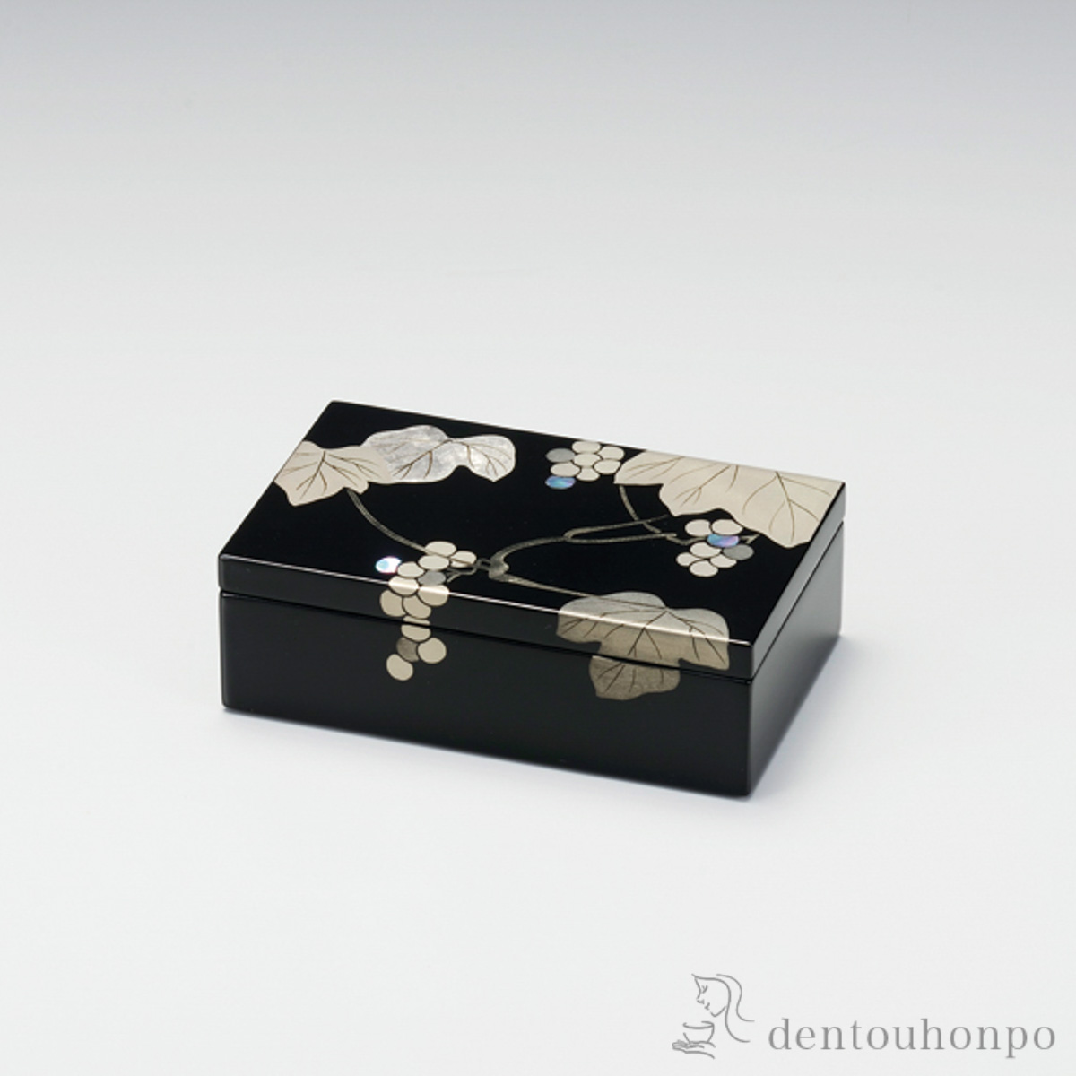 【送料無料】長小筥 貝入り ぶどう≪在庫確認後、7営業日程で出荷≫ ( アクセサリー入れ 収納ボックス ケース BOX 宝物 越前漆器 )