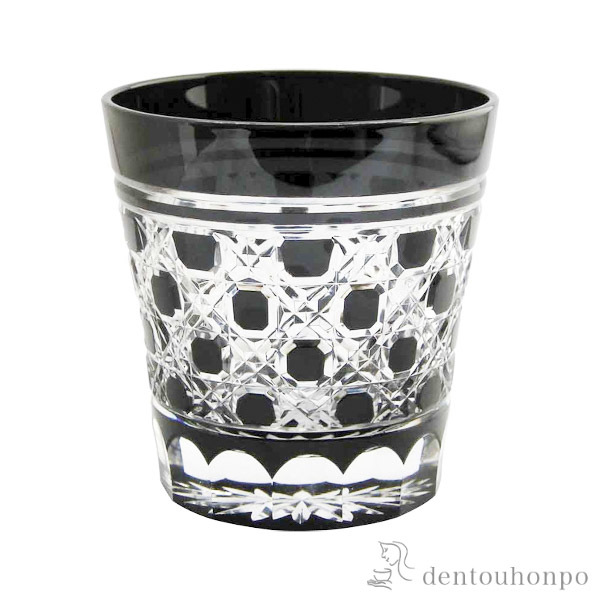 【送料無料】江戸切子 八角籠目紋 オールド 江戸くろ切子≪約半年で出荷予定≫ ( 田島硝子 木箱名入れ有料 ビールグラス ビアグラス 保温 保冷 人気 江戸切子 )