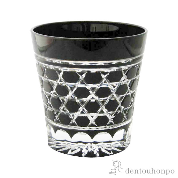 【送料無料】江戸切子 六角籠目紋 オールド 江戸くろ切子≪約半年で出荷予定≫ ( 田島硝子 木箱名入れ有料 ビールグラス ビアグラス 保温 保冷 人気 江戸切子 )