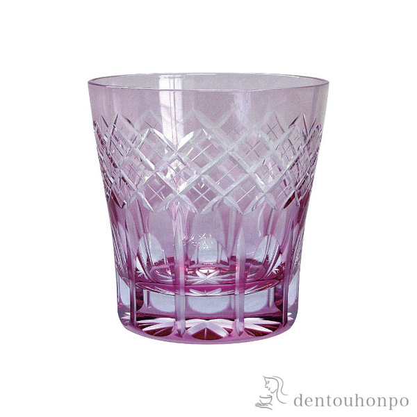 【送料無料】江戸切子 映見重ね矢来紋 オールド 江戸切子・金赤色≪約半年で出荷予定≫ ( 田島硝子 ビールグラス ビアグラス 保温 保冷 人気 江戸切子 )